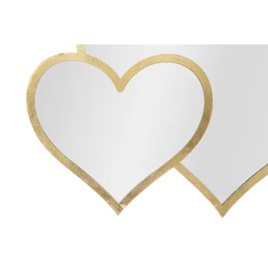 LUSTRO GLAM DOUBLE HEART 65X2X50 cm (WYMIARY WEWNĘTRZNE 60X45 cm)